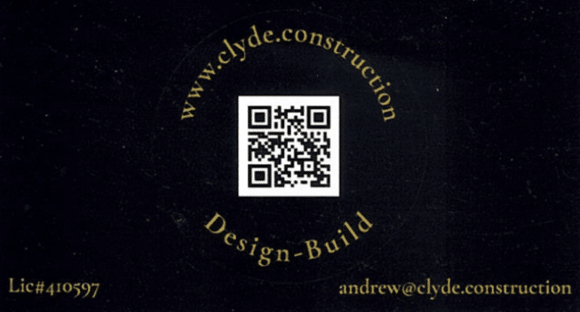 business card clyde contructions back