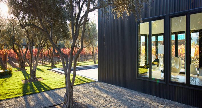 Modern guest house exterior view of living area